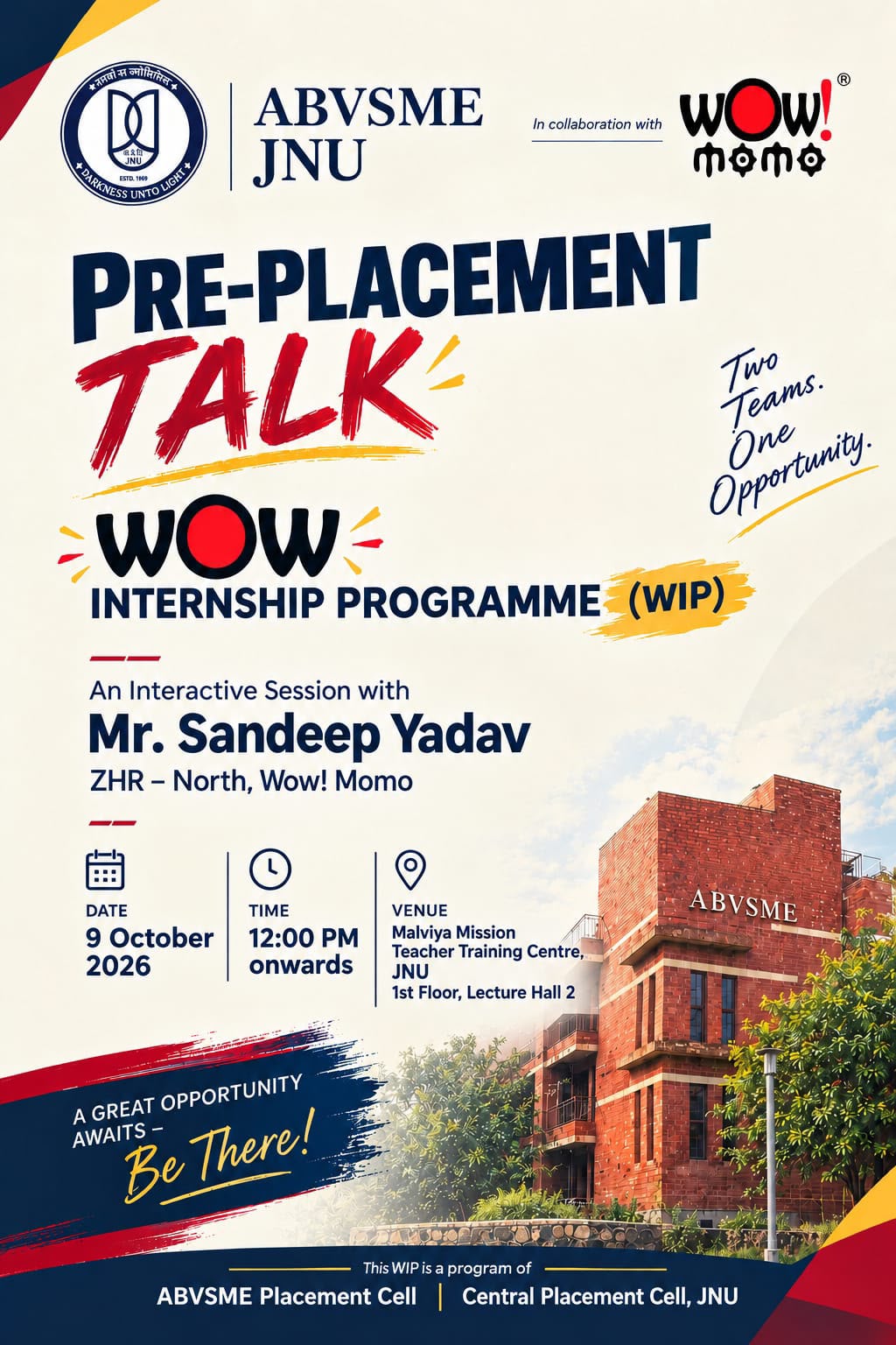 The Pre-Placement Talk – WOW! Internship Programme
